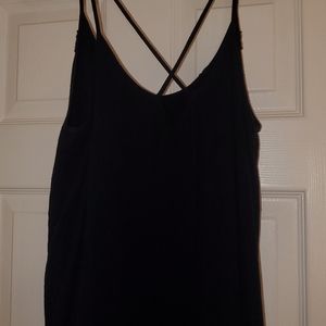 DARK BLUE EMBROIDERED TANK TOP SIZE MEDIUM FROM ABERCROMBIE AND FITCH
